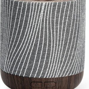 Essential Oil Diffuser 7 fl oz 200ml with Fabric Cover and Night Lamp | Ultrasonic Aroma Diffuser | Humidifier w Lights | Room Decor | Small Humidifier for Bedroom | Gift (Dark Brown)